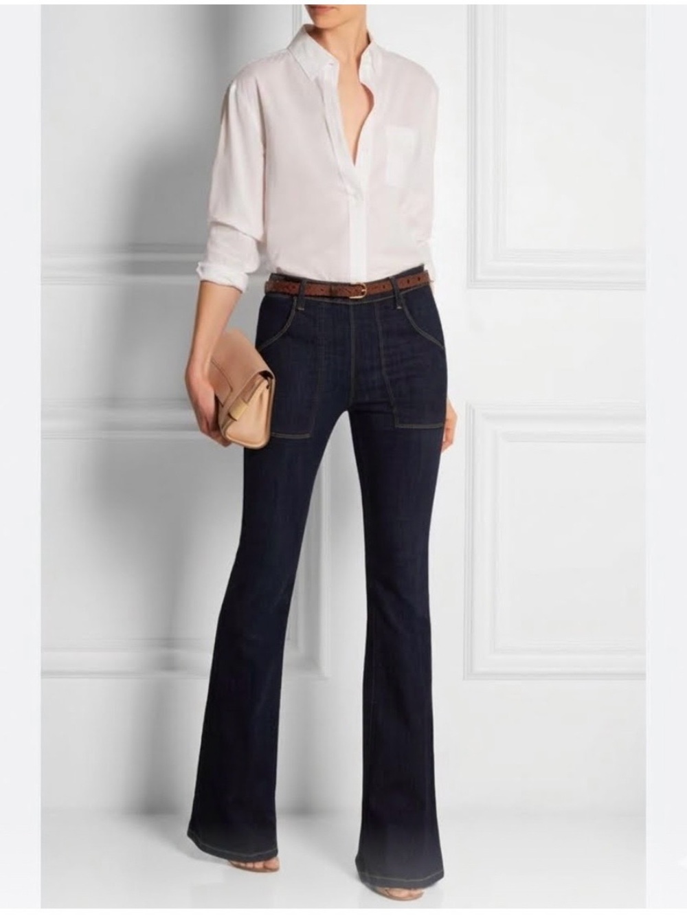 Frame Le flare De Francoise jeans in queens street flare side zip jeans size 25